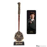 Harry Potter - Penna Bacchetta Harry Potter con Supporto con Logo Hogwarts - Prodotto ufficiale © Warner Bros